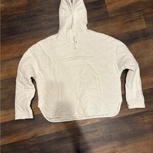 White Quilted Hoodie